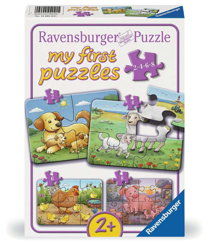 Mijn eerste puzzel 2+4+6+8 stukjes - Boerderijdierenfamilies
