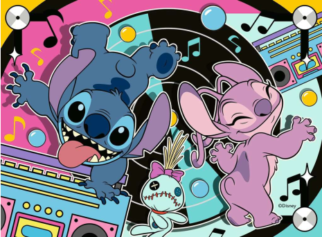 4 puzzels 12+16+20+24 stukjes - Stitch