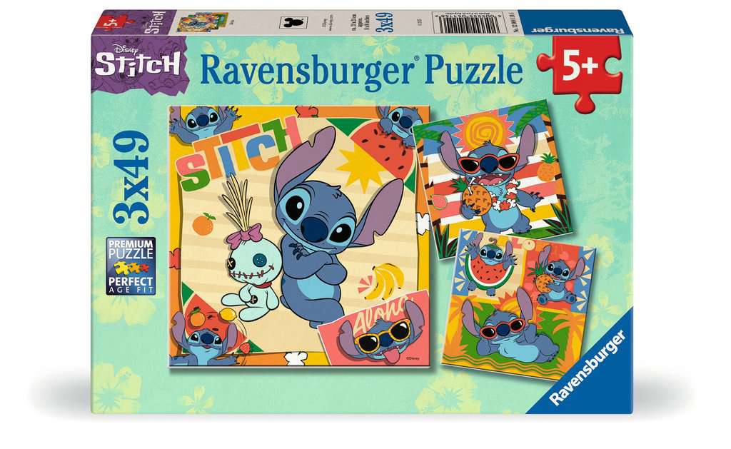 Puzzel 3x49 stukjes - Disney Stitch