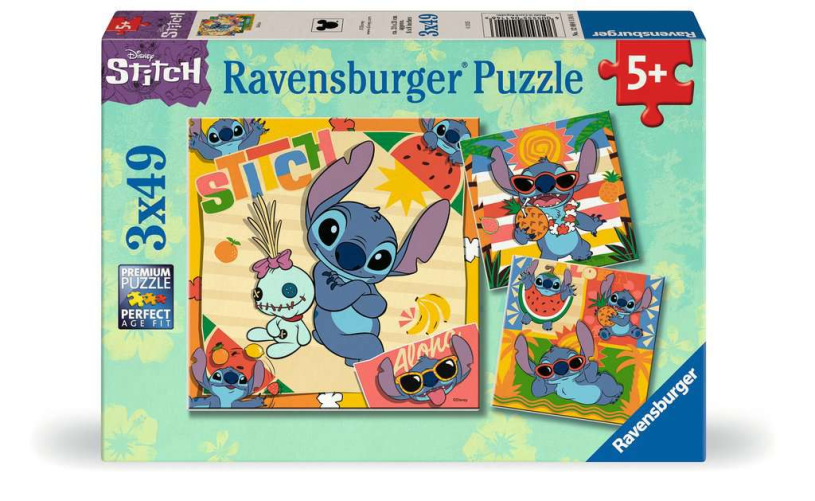 Puzzel 3x49 stukjes - Disney Stitch