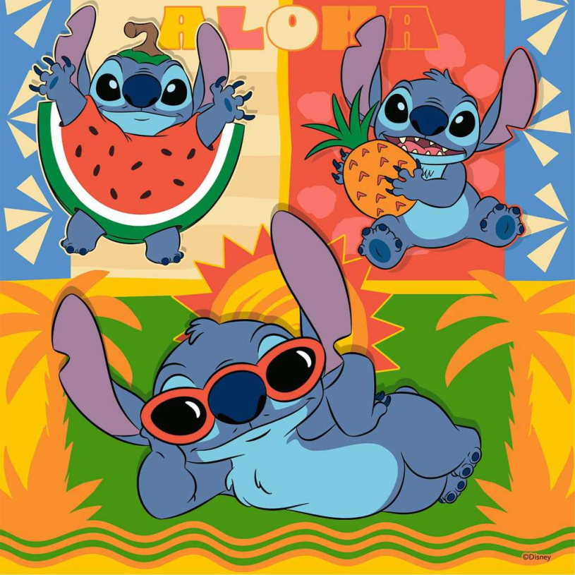 Puzzel 3x49 stukjes - Disney Stitch
