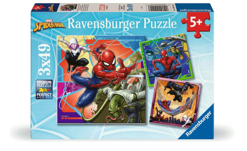 Puzzel 3x49 stukjes - Spiderman