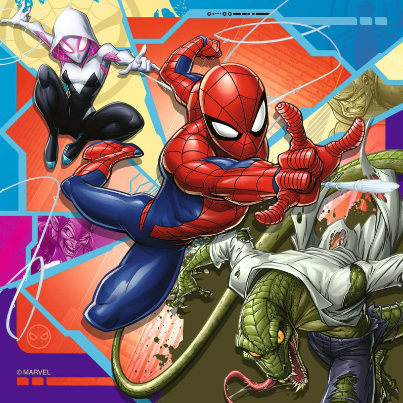 Puzzel 3x49 stukjes - Spiderman
