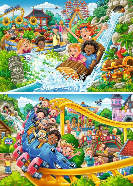 Puzzel 2x24 stukjes - Pretpark