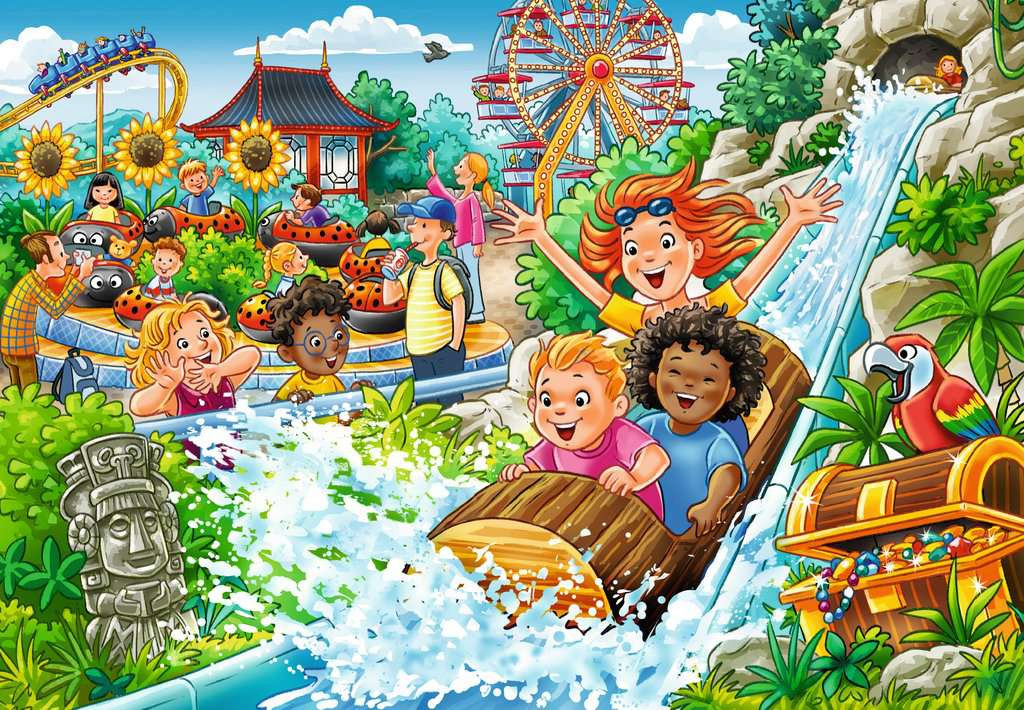 Puzzel 2x24 stukjes - Pretpark