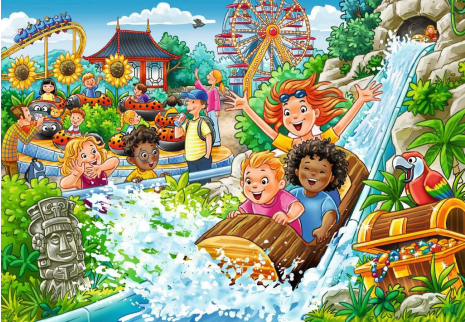 Puzzel 2x24 stukjes - Pretpark