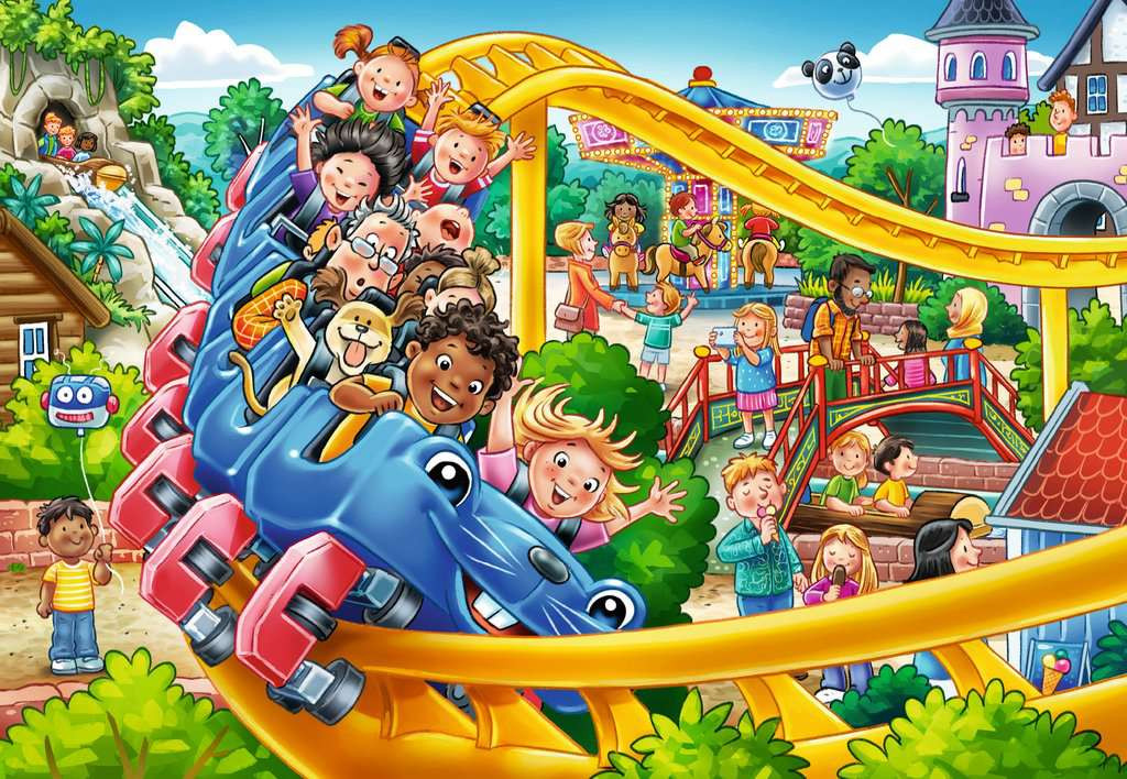 Puzzel 2x24 stukjes - Pretpark