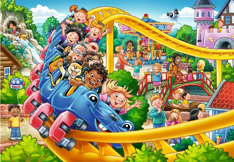 Puzzel 2x24 stukjes - Pretpark