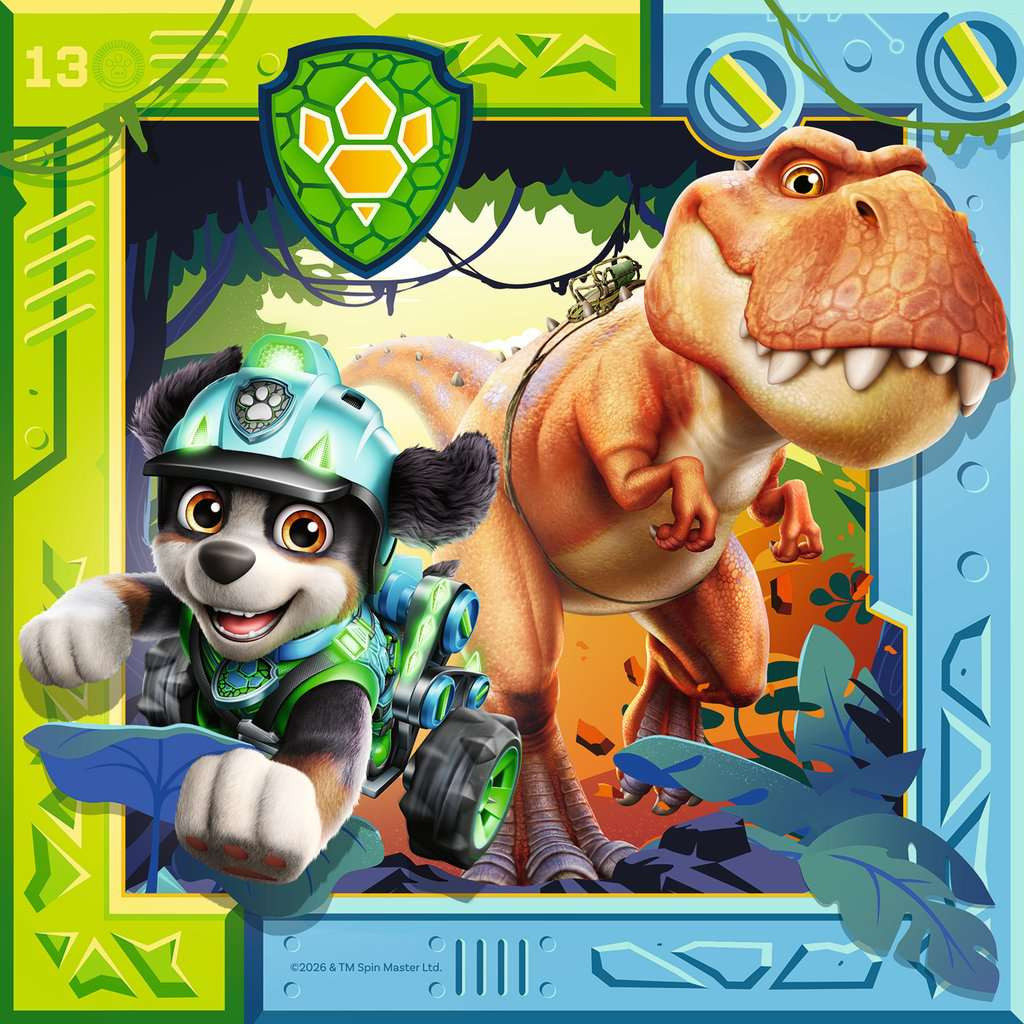 Puzzel 3x49 stukjes - Paw Patrol 3 Dino Movie