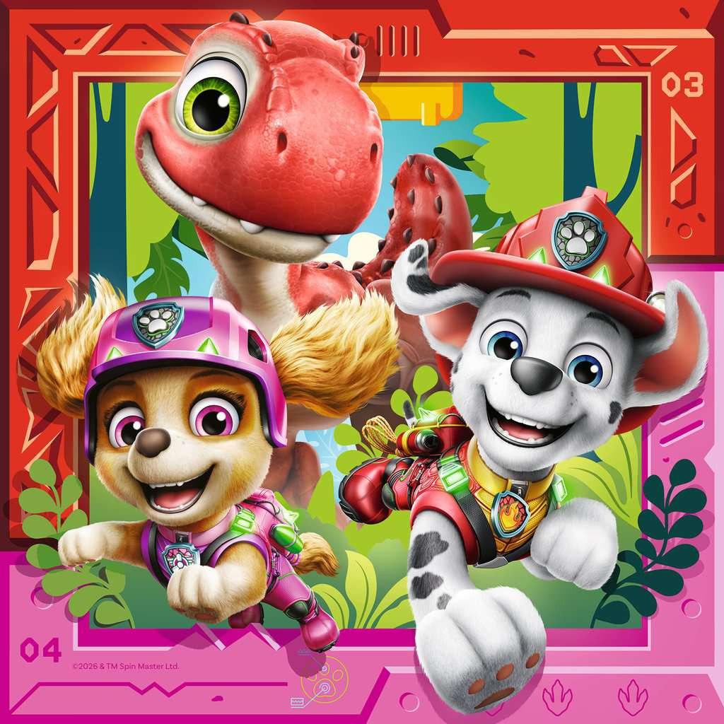 Puzzel 3x49 stukjes - Paw Patrol 3 Dino Movie