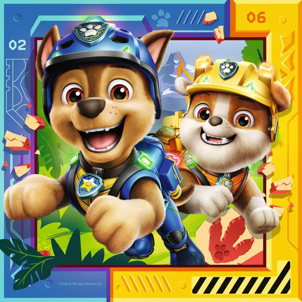 Puzzel 3x49 stukjes - Paw Patrol 3 Dino Movie