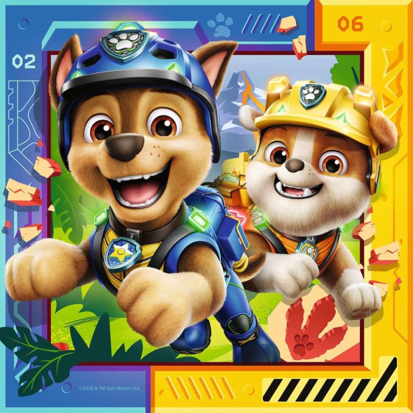 Puzzel 3x49 stukjes - Paw Patrol 3 Dino Movie