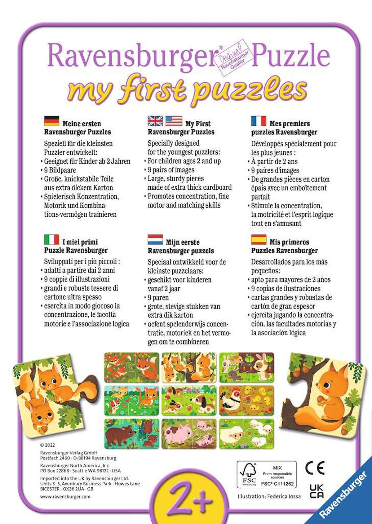 My first puzzles (9x2 st.) Dieren en hun kinderen