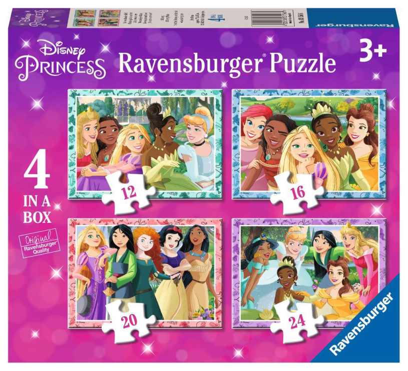 4 puzzels 12+16+20+24 stukjes - Disney Princess