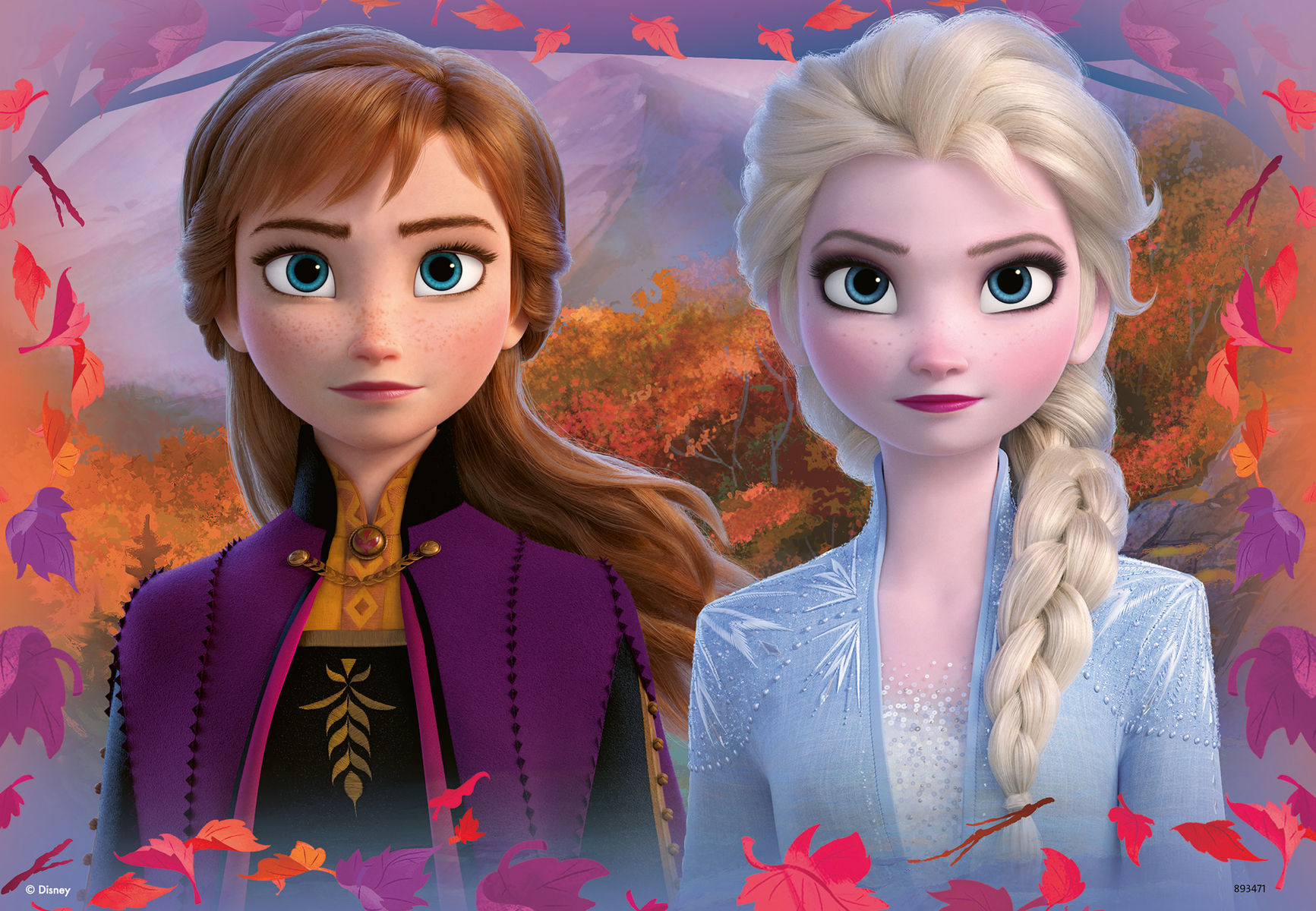 Puzzel 2x12 stukjes Frozen 2