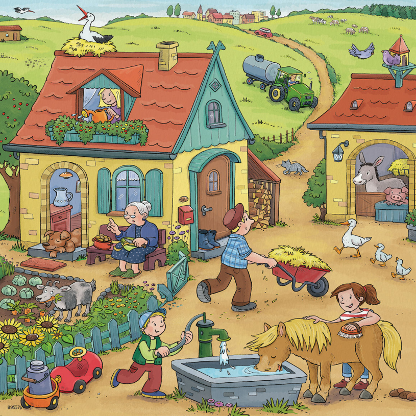 Puzzel 3x49 stukjes Boerderij