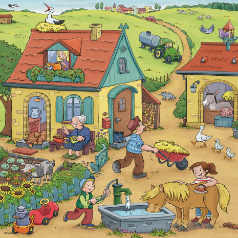 Puzzel 3x49 stukjes Boerderij