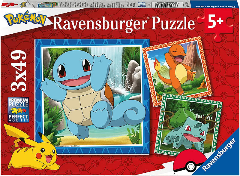 Puzzel 3x49 stukjes Pokemon
