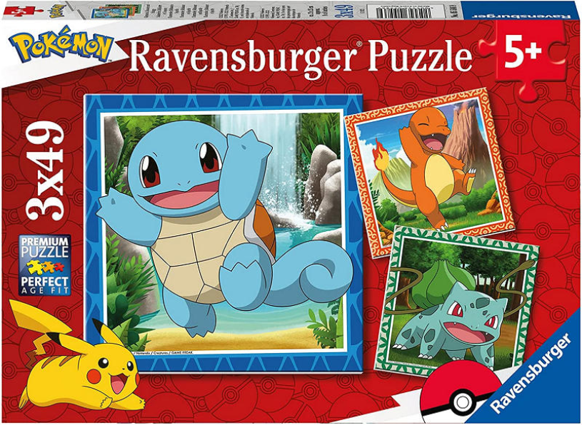Puzzel 3x49 stukjes Pokemon