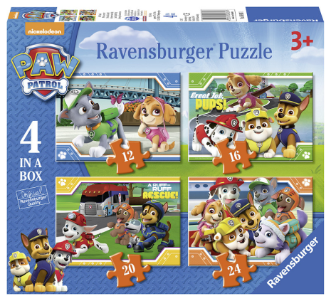 4 puzzels 12+16+20+24 stukjes - Paw Patrol