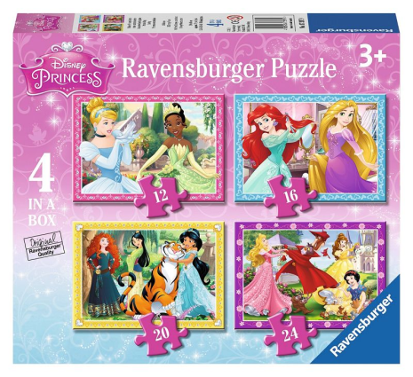 Disney Princess vier puzzels (12+16+20+24st.)