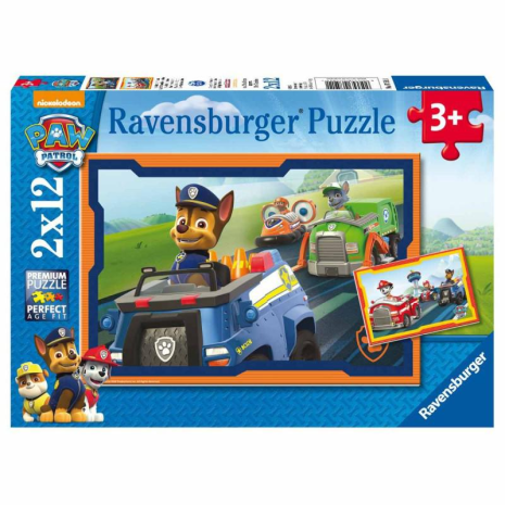Puzzel 2x12 stukjes Paw patrol in actie