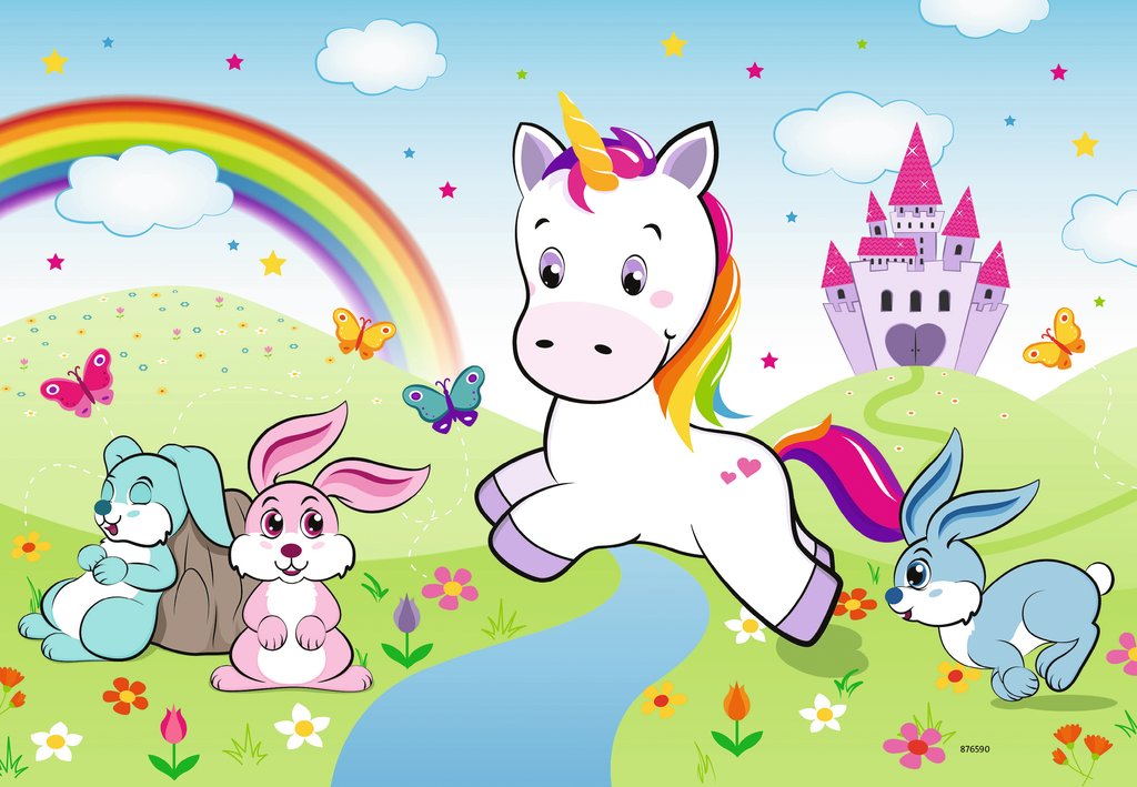 Puzzel 2x24 stukjes Sprookjesachtige eenhoorn