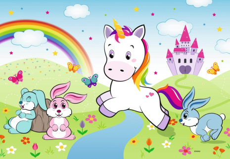 Puzzel 2x24 stukjes Sprookjesachtige eenhoorn