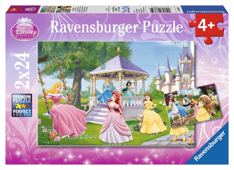 Puzzel 2x24 stukjes Disney: Betoverende prinsessen