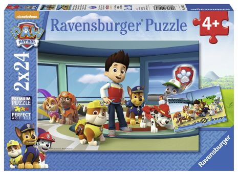 Puzzel 2x24 stukjes Paw Patrol hulpvaardige speurneus