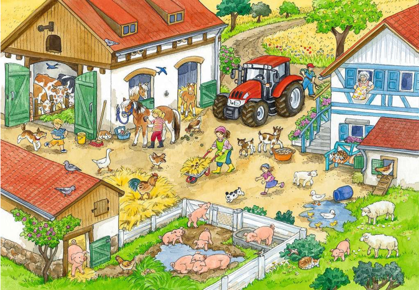 Puzzel 2x24 stukjes Vrolijk boerderijleven