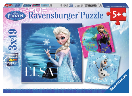 Puzzel 3x49 stukjes Disney Frozen: Elsa, Anna & Olaf