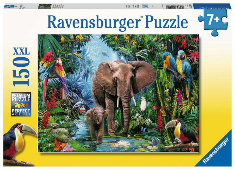 Puzzel 150 stukjes xxl Olifanten in de jungle