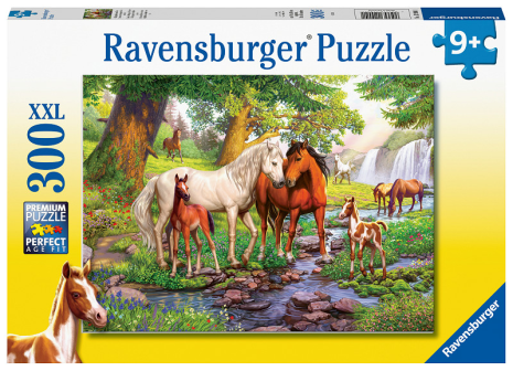Puzzel 300 stukjes Wilde paarden bij de rivier