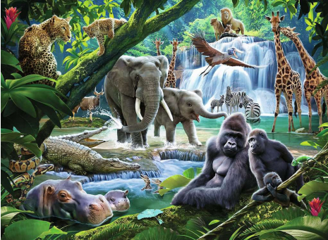 Puzzel 100 XXL Jungle Families