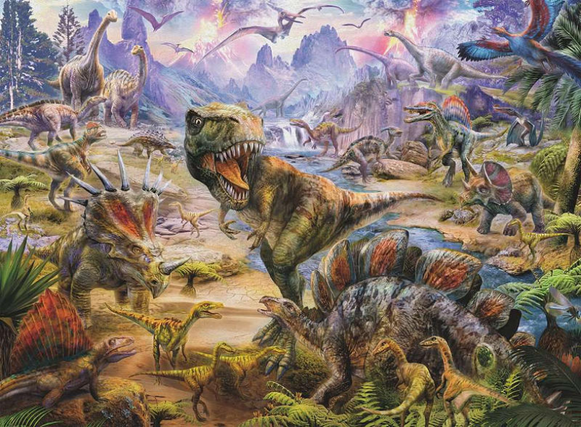 Puzzel 300 stukjes Gigantische dinosauriërs