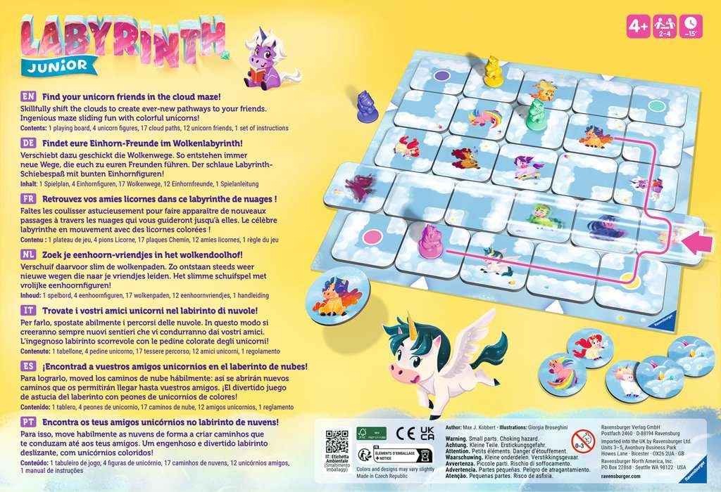 Vrolijke kinderspellen Junior Labyrinth Unicorn
