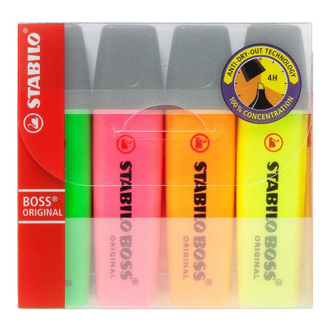 STABILO Boss Original etui 4 stuks