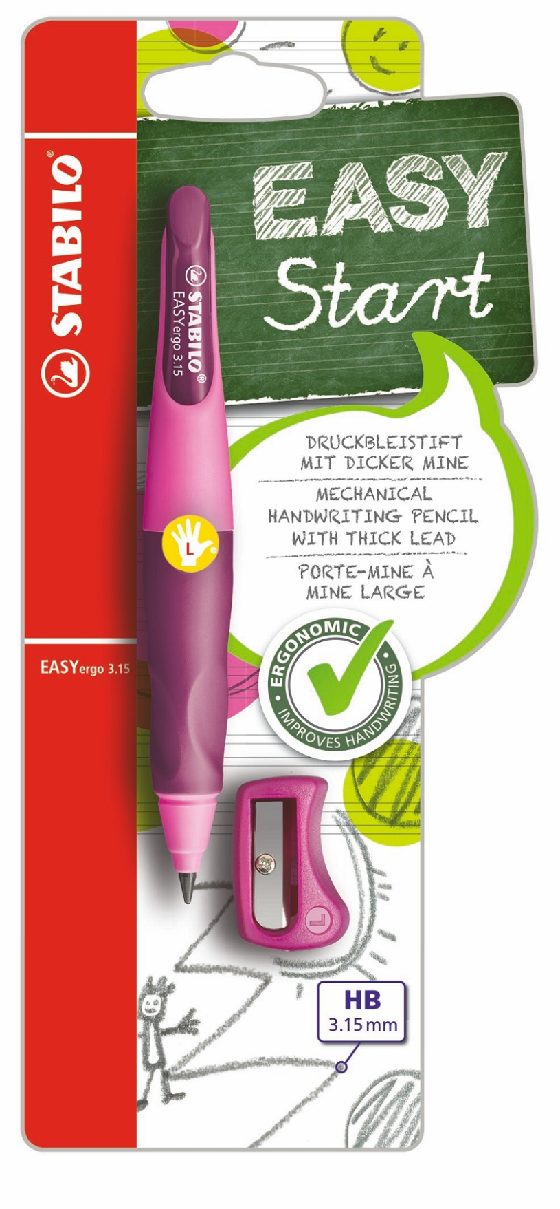 STABILO EASYergo 3.15 L roze/lila blister
