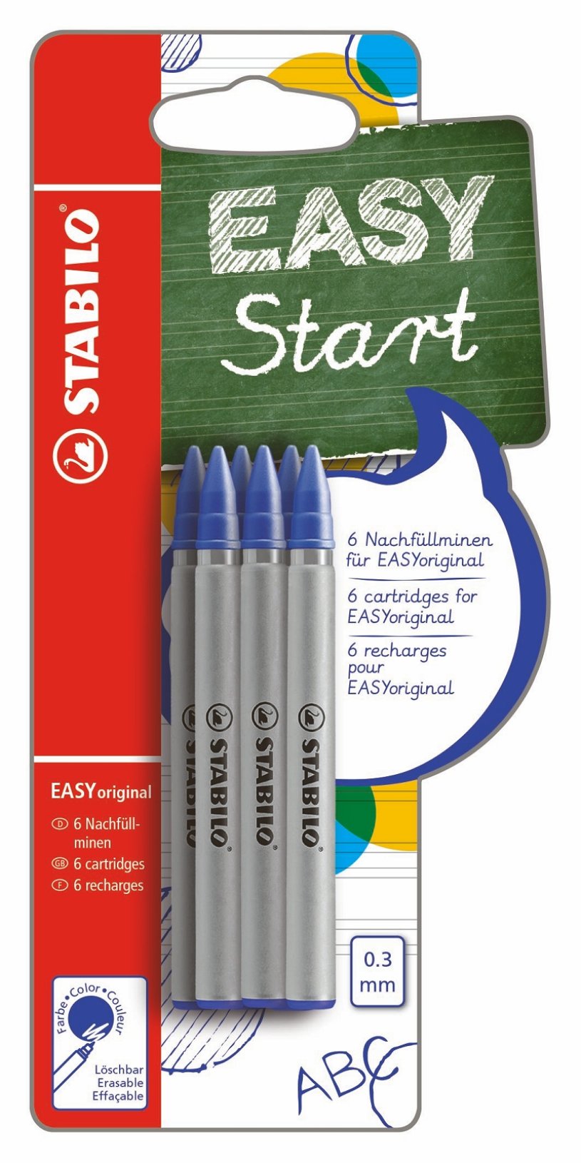 STABILO EASYoriginal refill fine blauw 6 stuks op blister