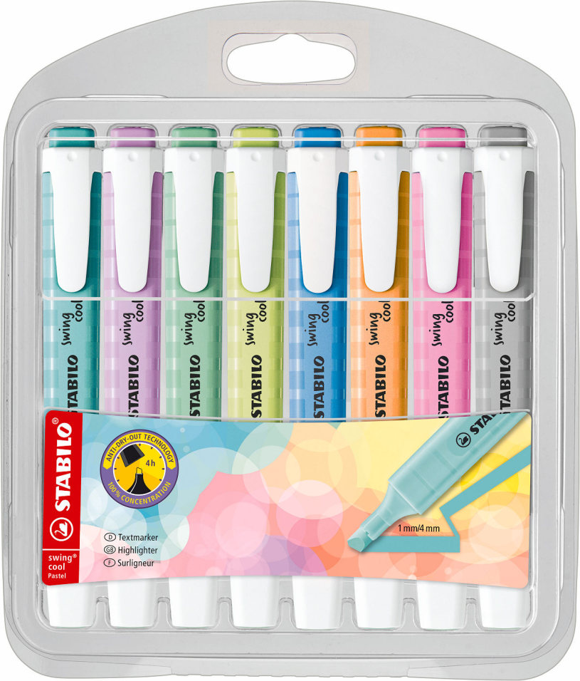STABILO swing cool pastel etui 8 stuks
