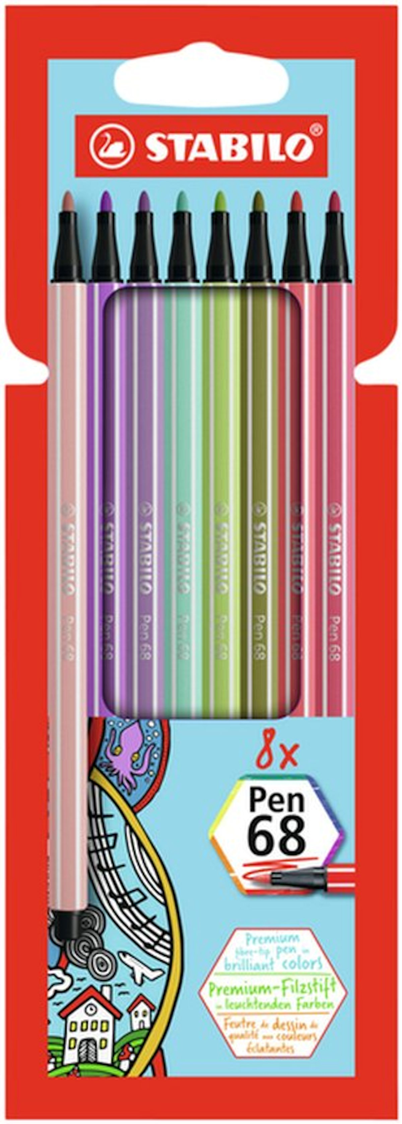 STABILO Pen 68 etui 8 stuks