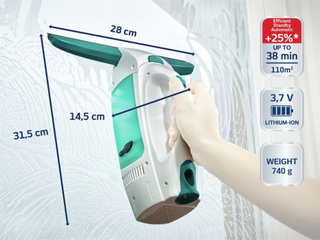 Leifheit Dry&Clean raamzuiger met steel 43cm en inwasser