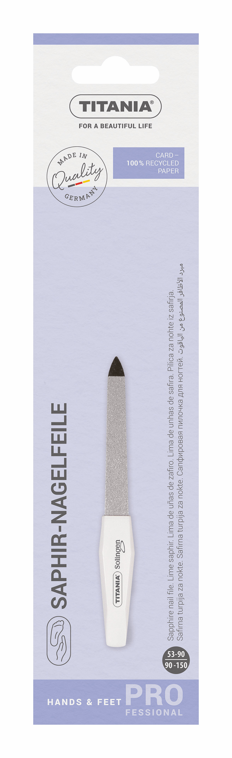 Titania Nagelvijl Solingen Saffier 10cm