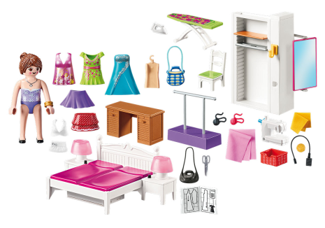 Playmobil Dollhouse Slaapkamer met mode ontwerphoek