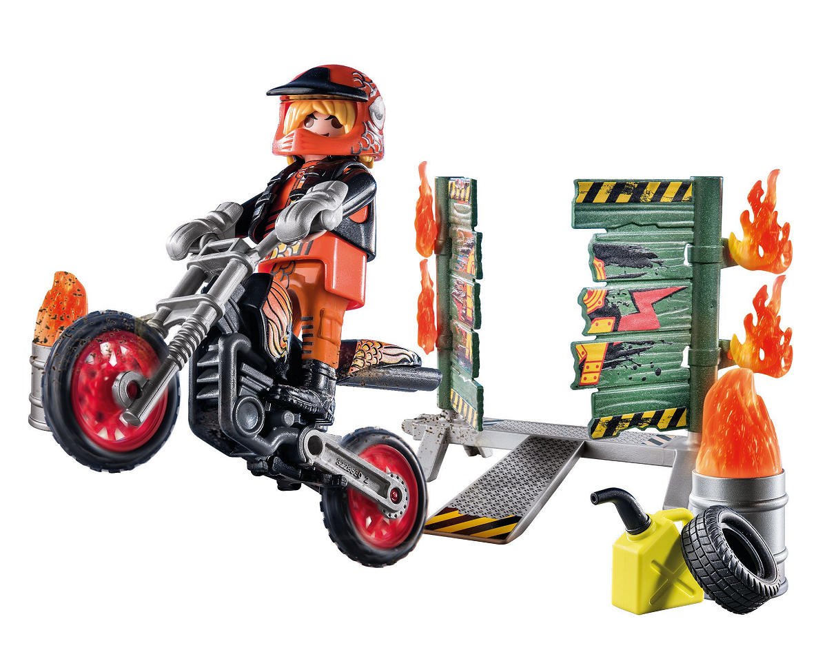 Playmobil Starterpack Stuntshow motor met vuurmuur