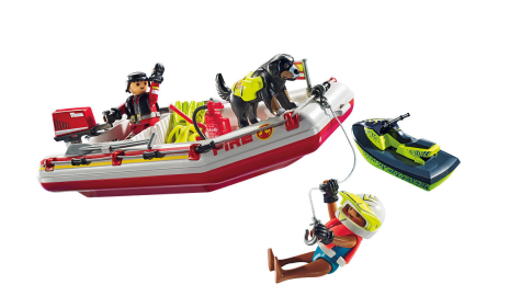 Playmobil Action Heroes Brandweerboot met waterscooter