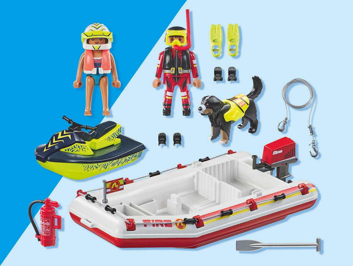 Playmobil Action Heroes Brandweerboot met waterscooter