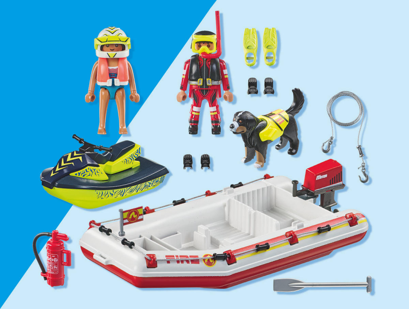Playmobil Action Heroes Brandweerboot met waterscooter