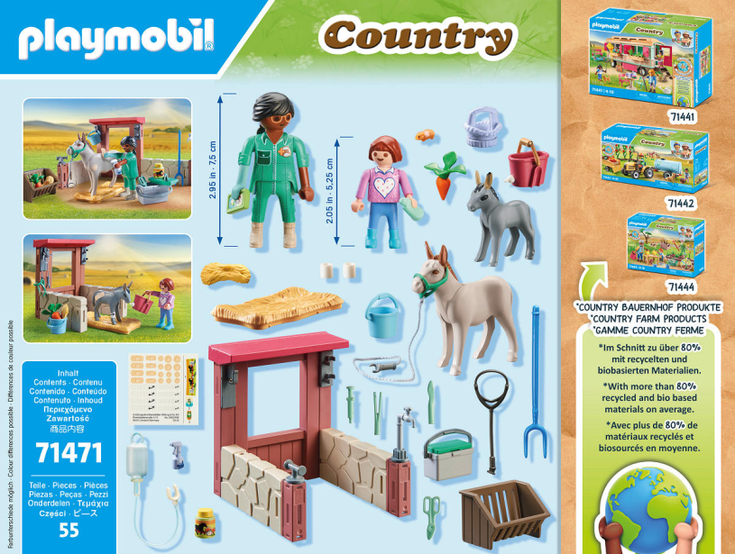 Playmobil Starter Packs Boerderij dierenarts met de ezels